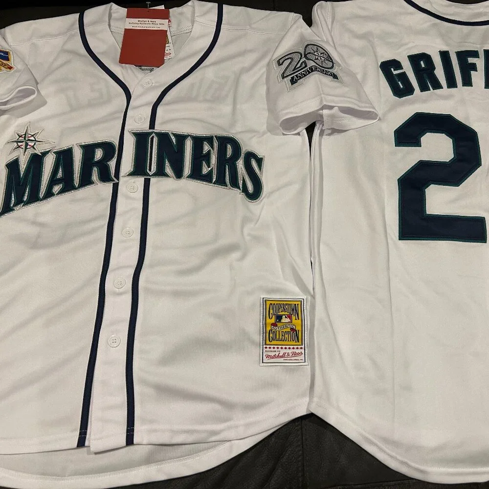 SEATTLE MARINERS KEN GRIFFEY Jr Mens JERSEY Sz M,L,XL,2XL By Mitchell and Ness - Picture 2 of 8
